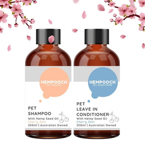 Hempooch™ Pet Shampoo & Leave In Conditioner Bundle - Cherry Zest 250ml